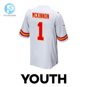 Jerick Mckinnon 1 Kansas City Chiefs 2024 Divisional Patch Game Youth Jersey White stylepulseusa 1 2