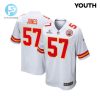 Truman Jones 57 Kansas City Chiefs 2024 Divisional Patch Game Youth Jersey White stylepulseusa 1