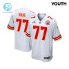 Lucas Niang 77 Kansas City Chiefs 2024 Divisional Patch Game Youth Jersey White stylepulseusa 1