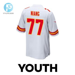 Lucas Niang 77 Kansas City Chiefs 2024 Divisional Patch Game Youth Jersey White stylepulseusa 1 2