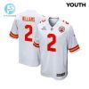 Joshua Williams 2 Kansas City Chiefs 2024 Divisional Patch Game Youth Jersey White stylepulseusa 1