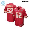 Creed Humphrey 52 Kansas City Chiefs 2024 Divisional Patch Game Youth Jersey Red stylepulseusa 1