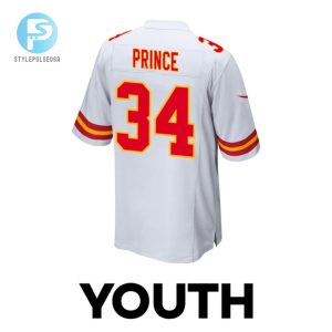 Deneric Prince 34 Kansas City Chiefs 2024 Divisional Patch Game Youth Jersey White stylepulseusa 1 2