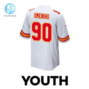 Charles Omenihu 90 Kansas City Chiefs 2024 Divisional Patch Game Youth Jersey White stylepulseusa 1 2