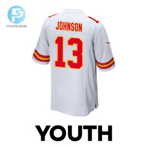 Nazeeh Johnson 13 Kansas City Chiefs 2024 Divisional Patch Game Youth Jersey White stylepulseusa 1 2