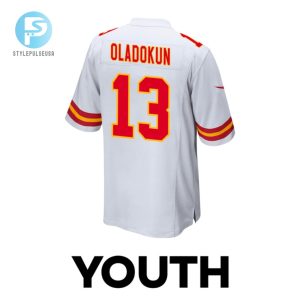 Chris Oladokun 13 Kansas City Chiefs 2024 Divisional Patch Game Youth Jersey White stylepulseusa 1 2