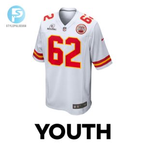 Joe Thuney 62 Kansas City Chiefs 2024 Divisional Patch Game Youth Jersey White stylepulseusa 1 1