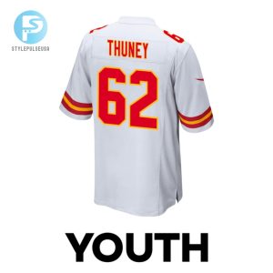 Joe Thuney 62 Kansas City Chiefs 2024 Divisional Patch Game Youth Jersey White stylepulseusa 1 2