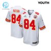 Justin Watson 84 Kansas City Chiefs 2024 Divisional Patch Game Youth Jersey White stylepulseusa 1