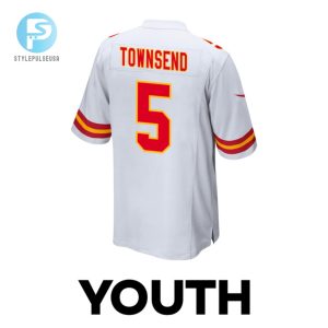 Tommy Townsend 5 Kansas City Chiefs 2024 Divisional Patch Game Youth Jersey White stylepulseusa 1 2