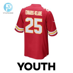 Clyde Edwardshelaire 25 Kansas City Chiefs 2024 Divisional Patch Game Youth Jersey Red stylepulseusa 1 2