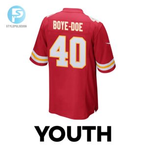 Ekow Boyedoe 40 Kansas City Chiefs 2024 Divisional Patch Game Youth Jersey Red stylepulseusa 1 2