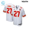 Chamarri Conner 27 Kansas City Chiefs 2024 Divisional Patch Game Youth Jersey White stylepulseusa 1