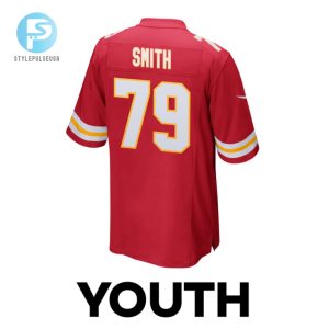 Donovan Smith 79 Kansas City Chiefs 2024 Divisional Patch Game Youth Jersey Red stylepulseusa 1 2