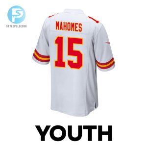 Patrick Mahomes 15 Kansas City Chiefs 2024 Divisional Patch Game Youth Jersey White stylepulseusa 1 2