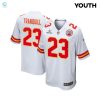 Drue Tranquill 23 Kansas City Chiefs 2024 Divisional Patch Game Youth Jersey White stylepulseusa 1