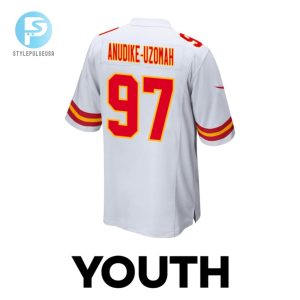 Felix Anudikeuzomah 97 Kansas City Chiefs 2024 Divisional Patch Game Youth Jersey White stylepulseusa 1 2