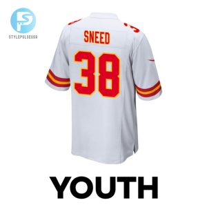 Ljarius Sneed 38 Kansas City Chiefs 2024 Divisional Patch Game Youth Jersey White stylepulseusa 1 2