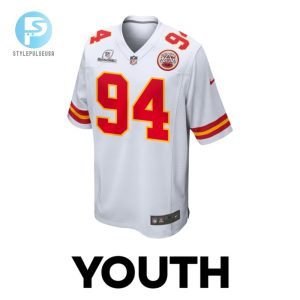 Malik Herring 94 Kansas City Chiefs 2024 Divisional Patch Game Youth Jersey White stylepulseusa 1 1