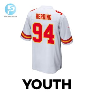 Malik Herring 94 Kansas City Chiefs 2024 Divisional Patch Game Youth Jersey White stylepulseusa 1 2