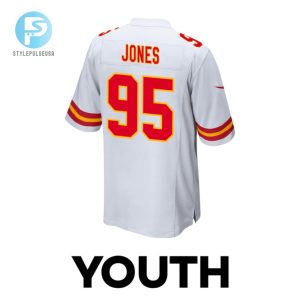 Chris Jones 95 Kansas City Chiefs 2024 Divisional Patch Game Youth Jersey White stylepulseusa 1 2