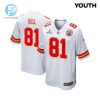 Blake Bell 81 Kansas City Chiefs 2024 Divisional Patch Game Youth Jersey White stylepulseusa 1