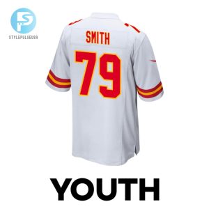 Donovan Smith 79 Kansas City Chiefs 2024 Divisional Patch Game Youth Jersey White stylepulseusa 1 2