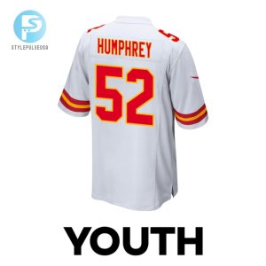 Creed Humphrey 52 Kansas City Chiefs 2024 Divisional Patch Game Youth Jersey White stylepulseusa 1 2