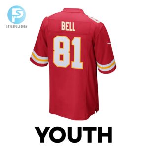 Blake Bell 81 Kansas City Chiefs 2024 Divisional Patch Game Youth Jersey Red stylepulseusa 1 2