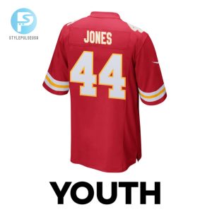 Cam Jones 44 Kansas City Chiefs 2024 Divisional Patch Game Youth Jersey Red stylepulseusa 1 2