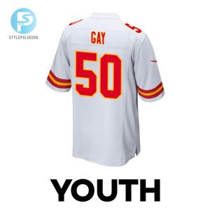 Willie Gay 50 Kansas City Chiefs 2024 Divisional Patch Game Youth Jersey White stylepulseusa 1 2