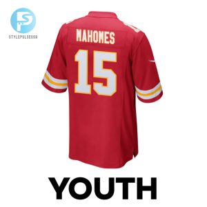 Patrick Mahomes 15 Kansas City Chiefs 2024 Divisional Patch Game Youth Jersey Red stylepulseusa 1 2