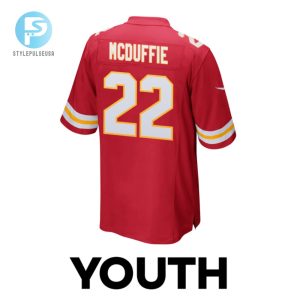 Trent Mcduffie 22 Kansas City Chiefs 2024 Divisional Patch Game Youth Jersey Red stylepulseusa 1 2