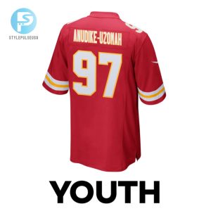 Felix Anudikeuzomah 97 Kansas City Chiefs 2024 Divisional Patch Game Youth Jersey Red stylepulseusa 1 2