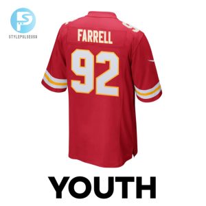 Neil Farrell 92 Kansas City Chiefs 2024 Divisional Patch Game Youth Jersey Red stylepulseusa 1 2