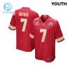 Harrison Butker 7 Kansas City Chiefs 2024 Divisional Patch Game Youth Jersey Red stylepulseusa 1