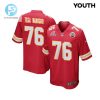 Prince Tega Wanogho 76 Kansas City Chiefs 2024 Divisional Patch Game Youth Jersey Red stylepulseusa 1