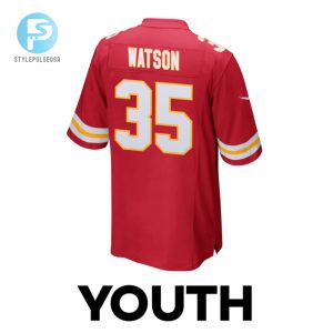 Jaylen Watson 35 Kansas City Chiefs 2024 Divisional Patch Game Youth Jersey Red stylepulseusa 1 2