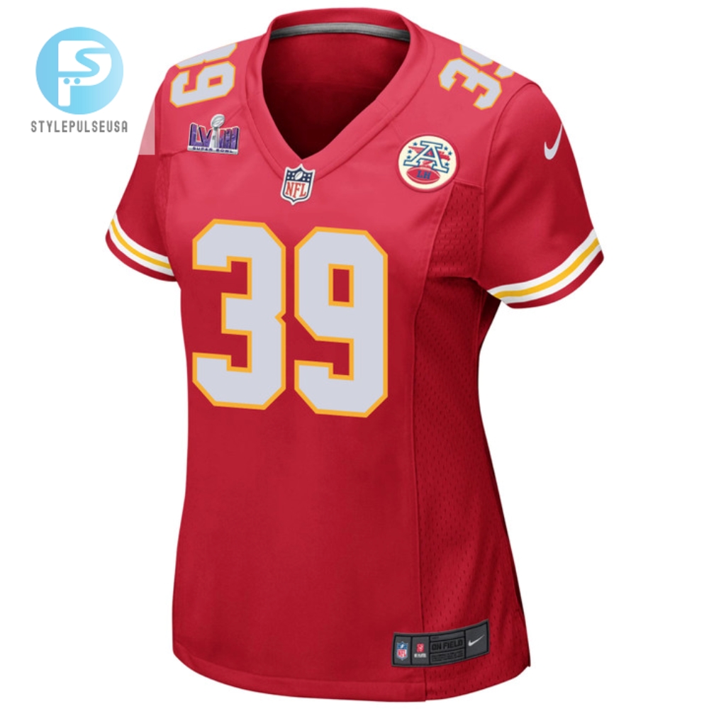 Keith Taylor 39 Kansas City Chiefs Super Bowl Lviii Patch Game Women Jersey  Red 