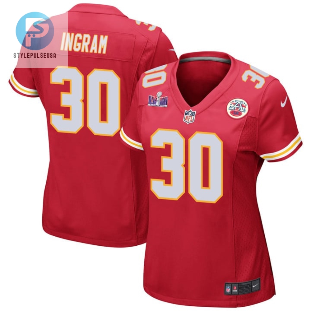 Keaontay Ingram 30 Kansas City Chiefs Super Bowl Lviii Patch Game Women Jersey Red stylepulseusa 1