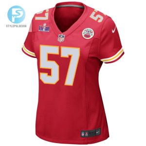 Truman Jones 57 Kansas City Chiefs Super Bowl Lviii Patch Game Women Jersey Red stylepulseusa 1 1