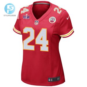 Skyy Moore 24 Kansas City Chiefs Super Bowl Lviii Patch Game Women Jersey Red stylepulseusa 1 1