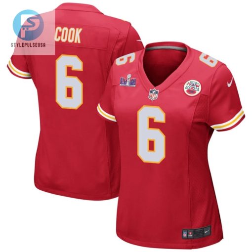Bryan Cook 6 Kansas City Chiefs Super Bowl Lviii Patch Game Women Jersey Red stylepulseusa 1
