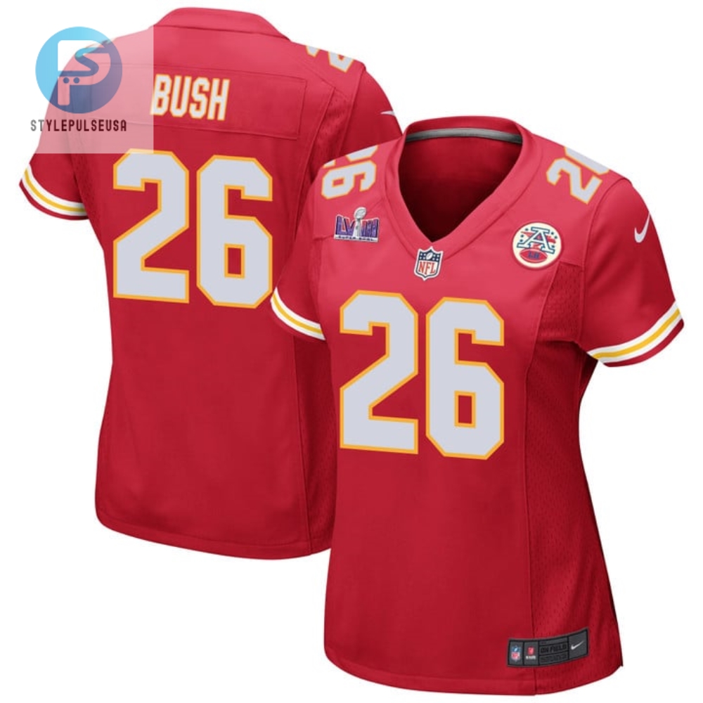 Deon Bush 26 Kansas City Chiefs Super Bowl Lviii Patch Game Women Jersey Red stylepulseusa 1
