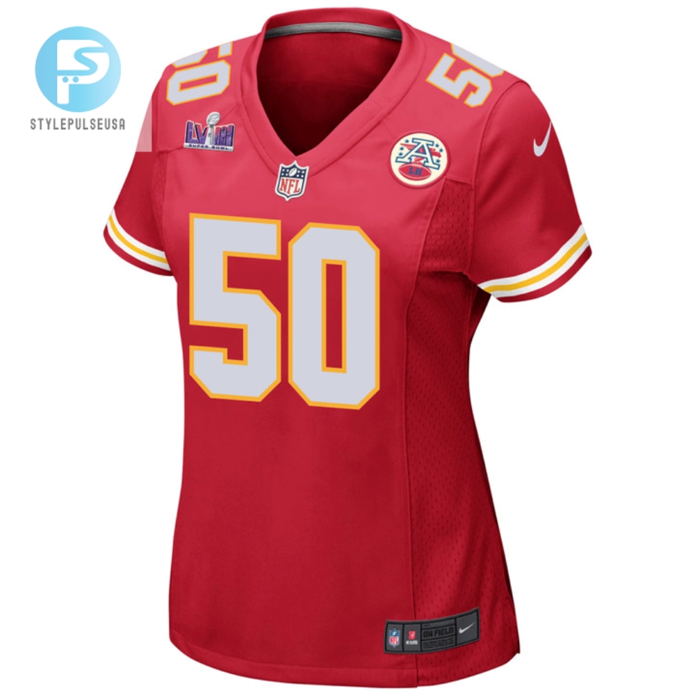 Willie Gay 50 Kansas City Chiefs Super Bowl Lviii Patch Game Women Jersey  Red 