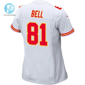 Blake Bell 81 Kansas City Chiefs Super Bowl Lviii Patch Game Women Jersey White stylepulseusa 1 2