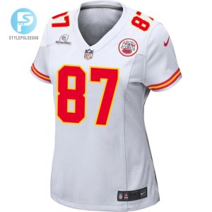 Travis Kelce 87 Kansas City Chiefs Super Bowl Lviii Patch Game Women Jersey White stylepulseusa 1 1