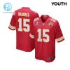 Patrick Mahomes 15 Kansas City Chiefs Super Bowl Lviii Patch Game Youth Jersey Red stylepulseusa 1