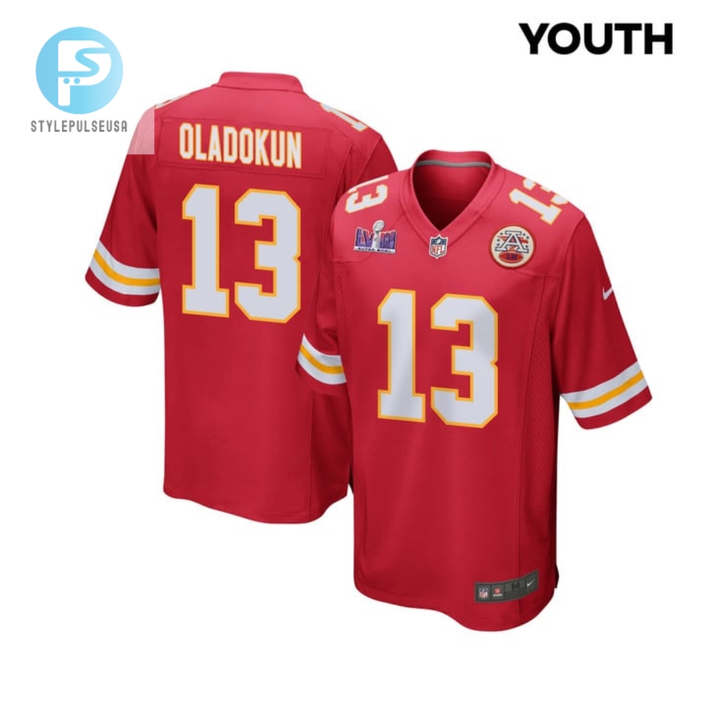 Chris Oladokun 13 Kansas City Chiefs Super Bowl Lviii Patch Game Youth Jersey Red stylepulseusa 1