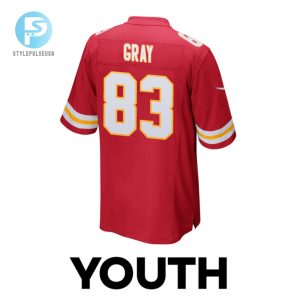 Noah Gray 83 Kansas City Chiefs Super Bowl Lviii Patch Game Youth Jersey Red stylepulseusa 1 2